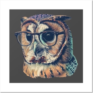 Barn Owl Brainiac: The Wise-Guy Spectacled Tee Posters and Art